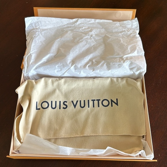 LOUIS VUITTON Damier Azur Neverfull MM GM Pochette Rose Ballerine. Like new - Picture 4 of 8